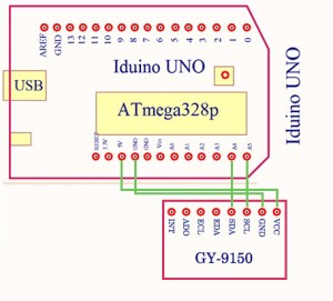 GY-9150 Module and Iduino UNO connection diagram