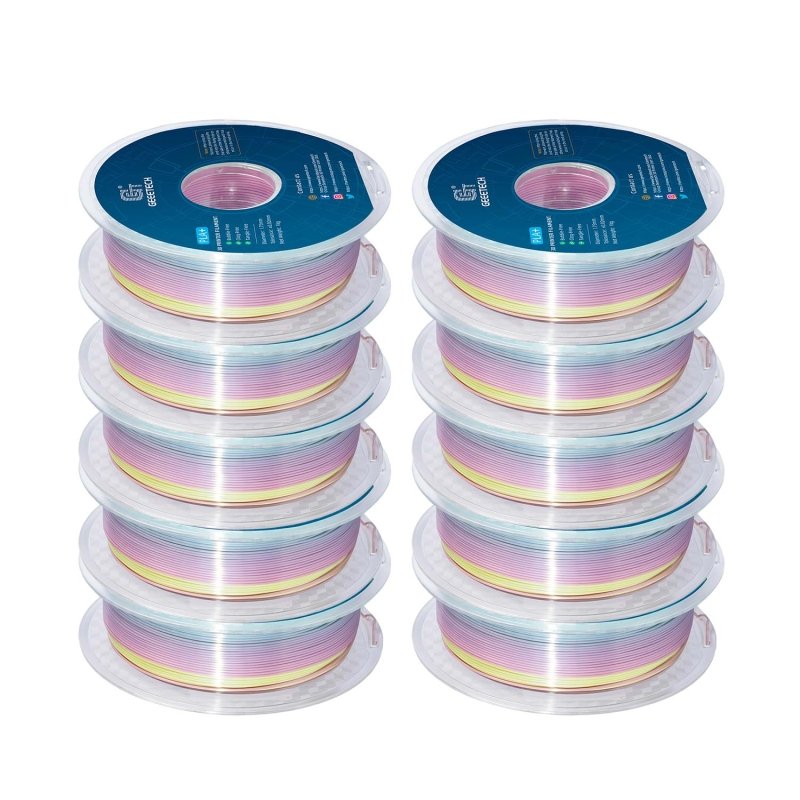 GEEETECH Seiden-PLA 3D-Drucker-Filament 1,75 mm, 1 kg Spule, 10 Rollen Bündel