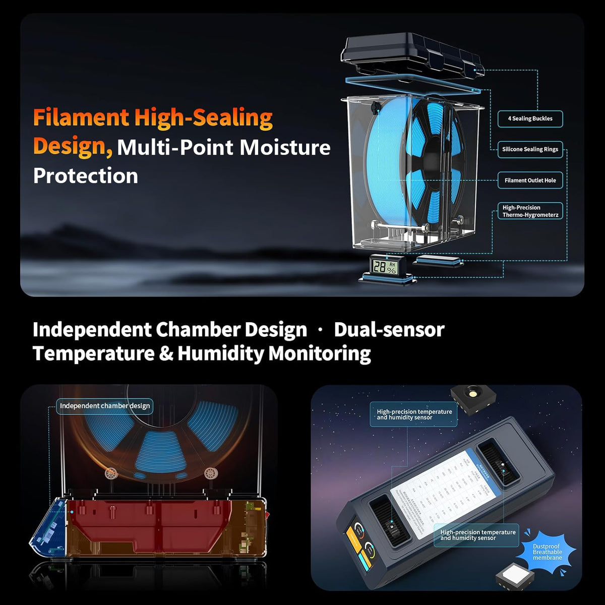GEEETECH D1 Filament Dryer with High-Sealing Design