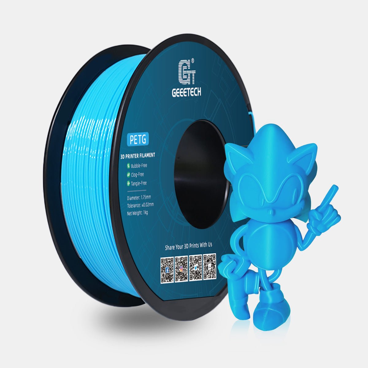 GEEETECH PETG 3D Printer Filament 1.75mm, 1kg Spool