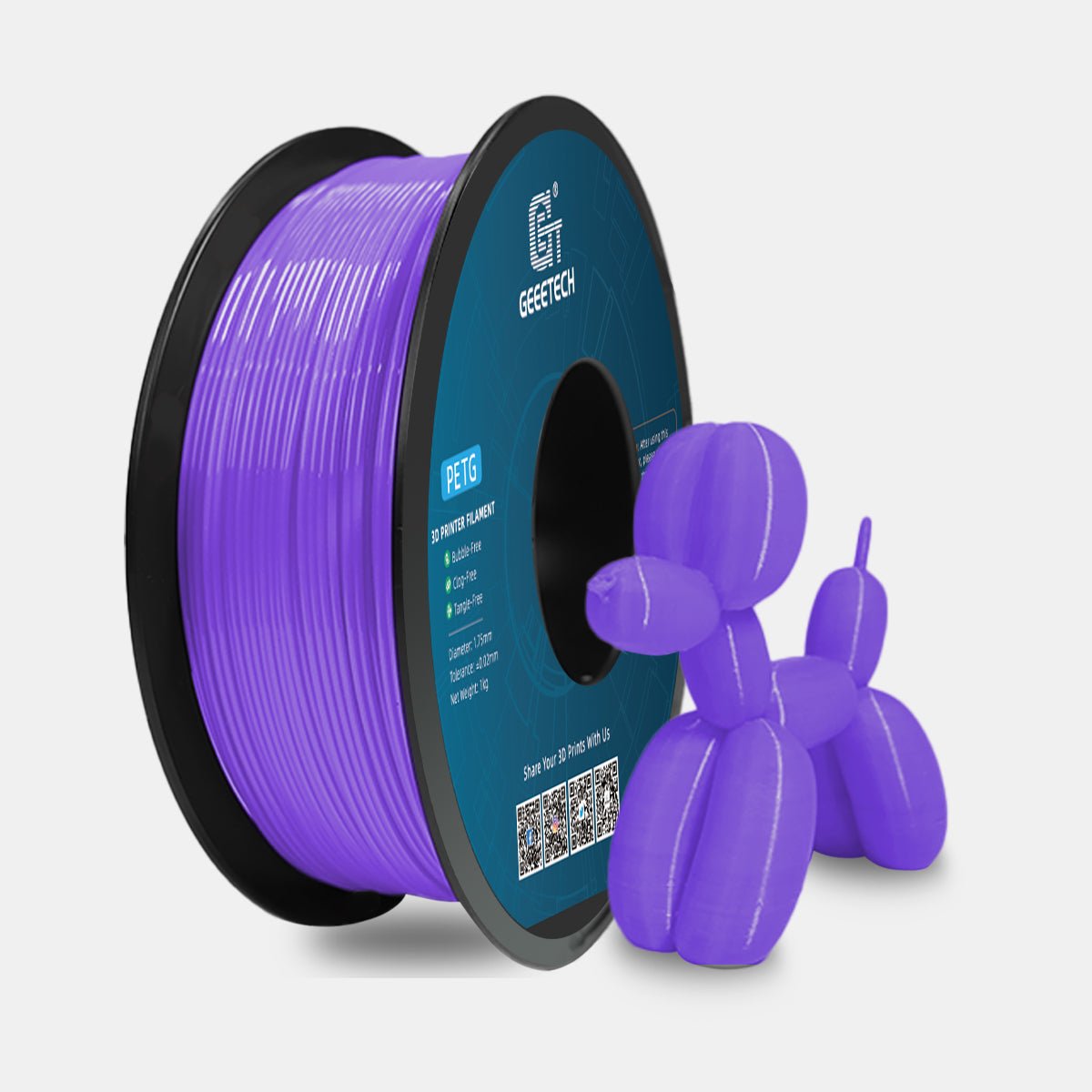 GEEETECH PETG 3D Printer Filament 1.75mm, 1kg Spool