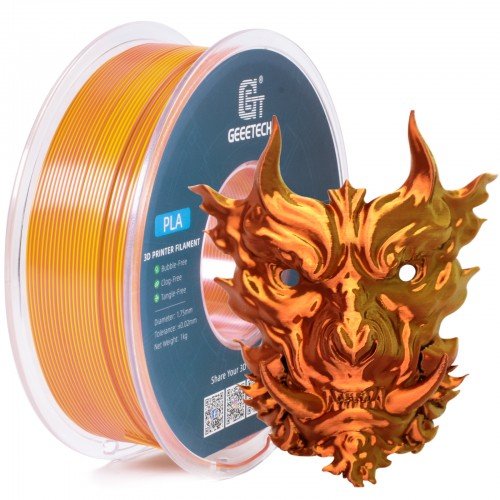 GEEETECH PLA Silk Dual Color 3D Printer Filament 1.75mm, 1kg Spool