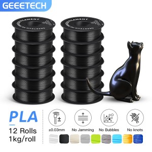 {12KG}PLA Black 3D Printer Filament 1.75mm 1kg/roll