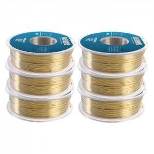 ({6KG} PLA Silk Dual Color 3D Printer Filament 1.75mm 1kg/roll (Gold+Silver)