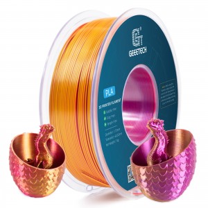 PLA Silk Tri-Color 3D printer Filament 1.75mm 1kg/roll ( Red+Gold+Purple)