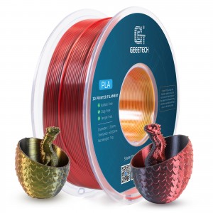 PLA Silk Tri-Color 3D printer Filament 1.75mm 1kg/roll (Red+Gold+Black )