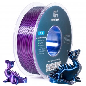 PLA Silk Tri-Color 3D Printer Filament 1.75mm 1kg/roll (Blue+Purple+Black)