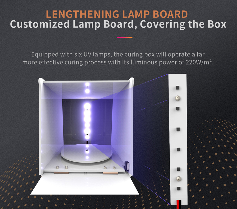 geeetech gcb-1 uv curing box machine of minimalist description of lengthening lamp board customized lamp board, covering the box