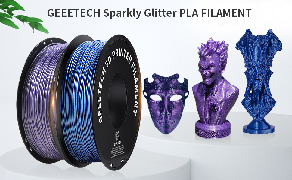 Geeetech Sparkly Purple PLA 1.75mm 1kg/roll description of sparkly glitter