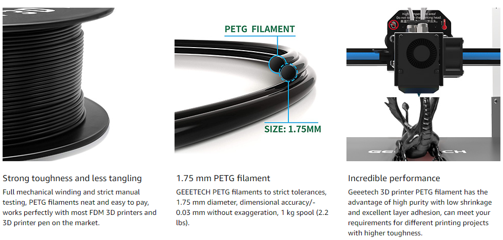 Geeetech PETG Red 1.75mm 1kg/roll advantage