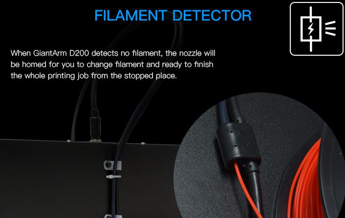 Introducing GiantArm D200 cloud 3D printer-part 5–Filament detector