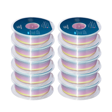 GEEETECH Silk PLA 3D Printer Filament 1.75mm, 1kg Spool, 10 Rolls Bundle