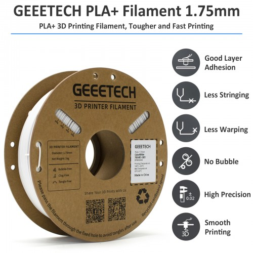GEEETECH PLA+ 3D Printer Filament 1.75mm, 1kg Spool