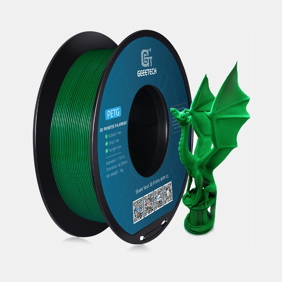 GEEETECH PETG 3D Printer Filament 1.75mm, 1kg Spool