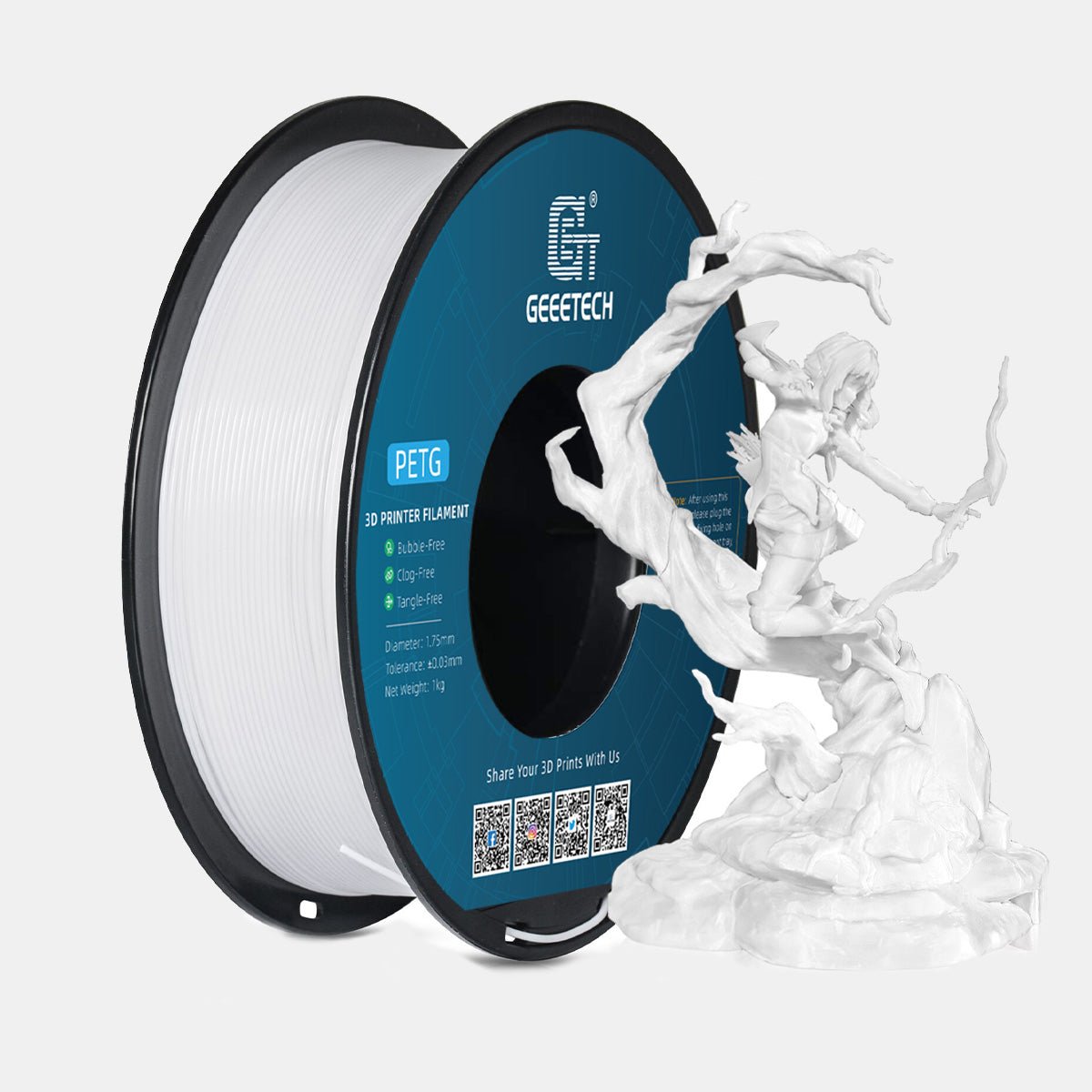 GEEETECH PETG 3D Printer Filament 1.75mm, 1kg Spool
