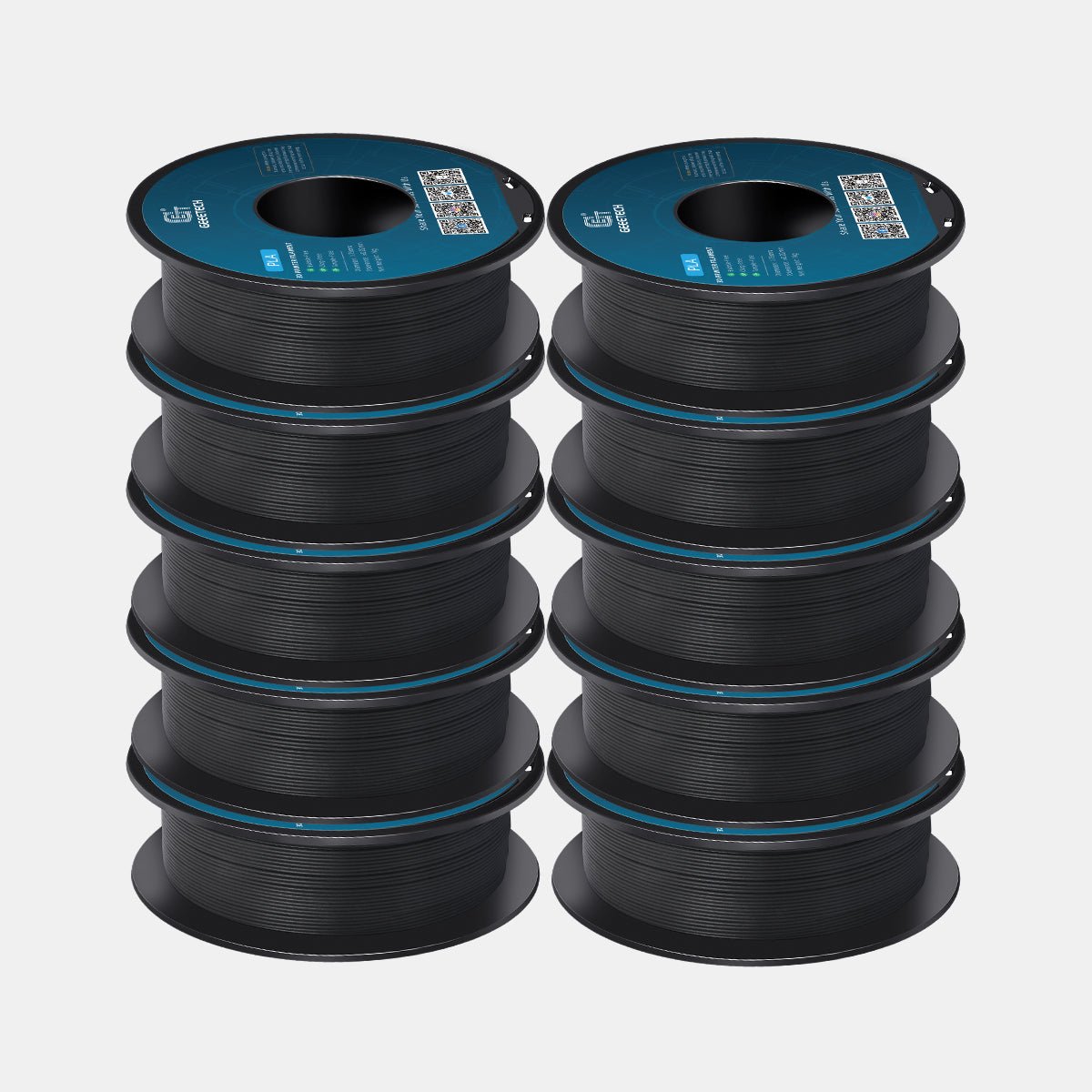 GEEETECH PLA 3D Printer Filament 1.75mm, 1kg Spool, 10 Rolls Bundle