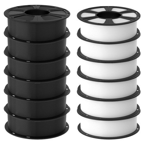 Geeetech black & white PLA filament bundle 12 rolls