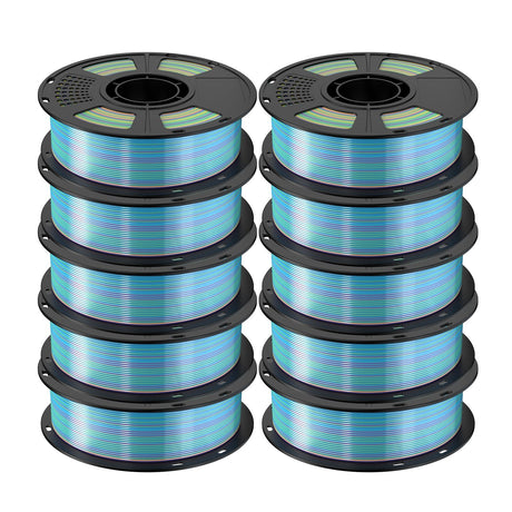 GEEETECH Silk PLA 3D Printer Filament 1.75mm, 1kg Spool, 10 Rolls Bundle
