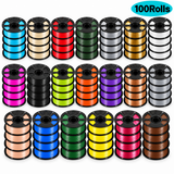 GEEETECH PETG 3D Printer Filament 1.75mm, 1kg Spool, 100 Rolls Bundle