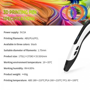 Black TG-21 3D Printing Pen