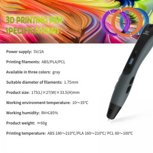 Grey TG-21 3D Printing Pen