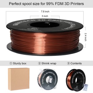 PLA Silk Copper 3D Printer Filament 1.75mm 1kg/roll