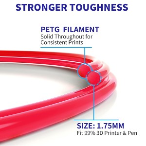 PETG Red 3D Printer Filament 1.75mm 1kg/roll