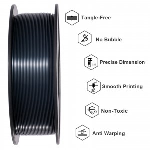 PLA Silk  Black  3D Printer Filament 1.75mm 1kg/roll