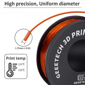 TPU Transparent Orange 3D Printer Filament 1.75mm 1kg/roll