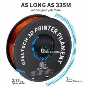 TPU Transparent Orange 3D Printer Filament 1.75mm 1kg/roll