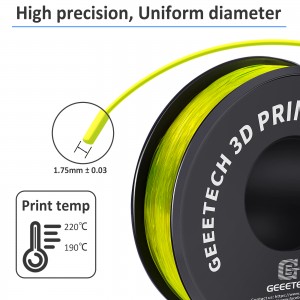 TPU Transparent Yellow 3D Printer Filament 1.75mm 1kg/roll