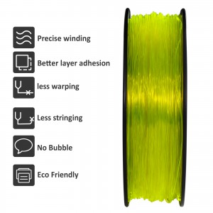 TPU Transparent Yellow 3D Printer Filament 1.75mm 1kg/roll