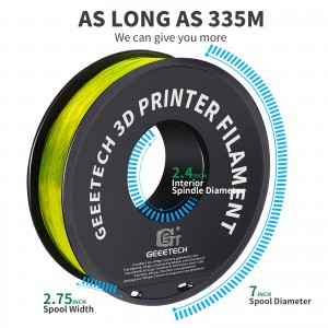 TPU Transparent Yellow 3D Printer Filament 1.75mm 1kg/roll