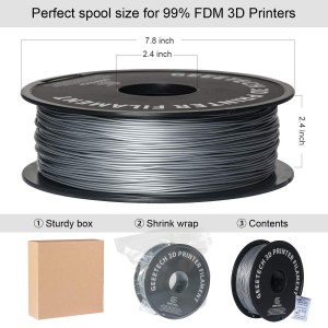 PLA Silver  3D Printer Filament 1.75mm 1kg/roll