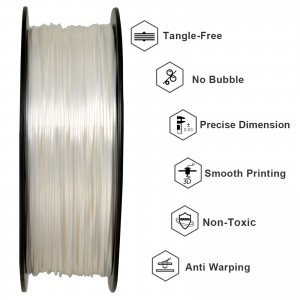 PLA Silk White  3D Printer Filament 1.75mm 1kg/roll