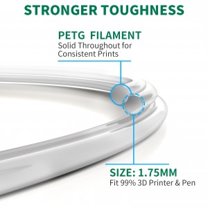 PETG Transparent 3D Printer Filament 1.75mm 1kg/roll