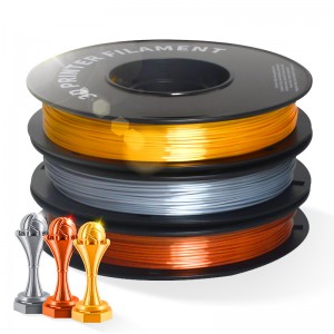 PLA Shiny Silk 3D Printer Filament 1.75mm 0.5kg/roll(Gold+Silver+Copper)