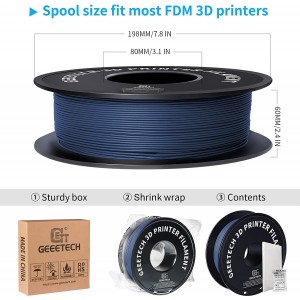 PLA  Matte Blue 3D Printer Filament 1.75mm 1kg/roll