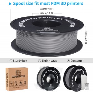 PLA  Matte Grey 3D Printer Filament 1.75mm 1kg/roll