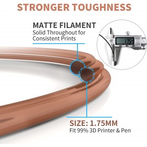 PLA  Matte Brown 3D Printer Filament 1.75mm 1kg/roll