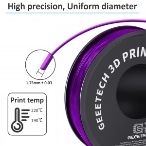 TPU Transparent Purple 3D Printer Filament 1.75mm 1kg/roll