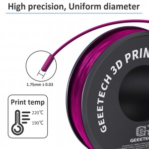 TPU Transparent Pink 3D Printer Filament 1.75mm 1kg/roll
