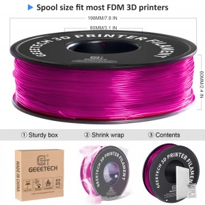 TPU Transparent Pink 3D Printer Filament 1.75mm 1kg/roll