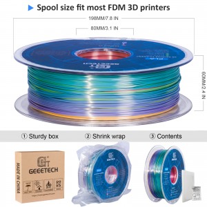 PLA Silk Rainbow 3D Printer Filament 1.75mm 1kg/roll