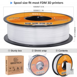 HS-PLA Filament, White PLA, 1.75mm 1Kg Per Roll, Can Be Used on Geeetech Thunder, AnkerMake M5, Bambu Lab X1 3D Printer