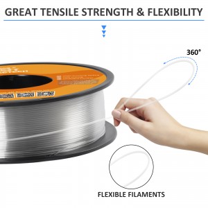 HS-PLA Filament, Transparent PLA, 1.75mm 1Kg Per Roll, Can Be Used on Geeetech Thunder, AnkerMake M5, Bambu Lab X1 3D Printer