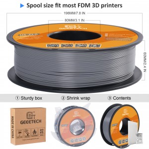 HS-PLA Filament, Grey PLA, 1.75mm 1Kg Per Roll, Can Be Used on Geeetech Thunder, AnkerMake M5, Bambu Lab X1 3D Printer