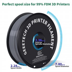 ABS Grey 3D Printer Filament 1.75mm 1kg/roll