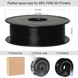 {4KG} PETG Black 3D Printer Filament 1.75mm 1kg/roll