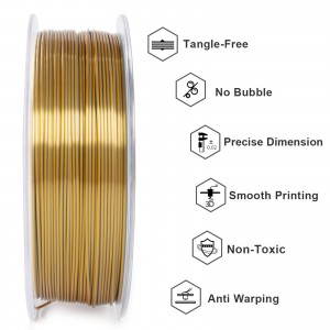 {6KG} PLA Silk Dual Color 3D Printer Filament 1.75mm 1kg/roll (Gold+Silver)